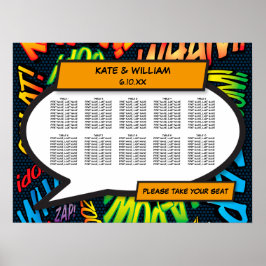 Póster Gráfica de asientos para Bodas de historietas dive