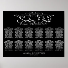 Póster Gráfica de asientos para Bodas de mesa de color pl