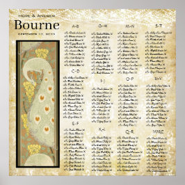 Póster Gráfica de asientos para Bodas de Peacock ART DECO