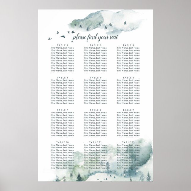 Póster Gráfica de asientos para Bodas Mystère de invierno (Frente)