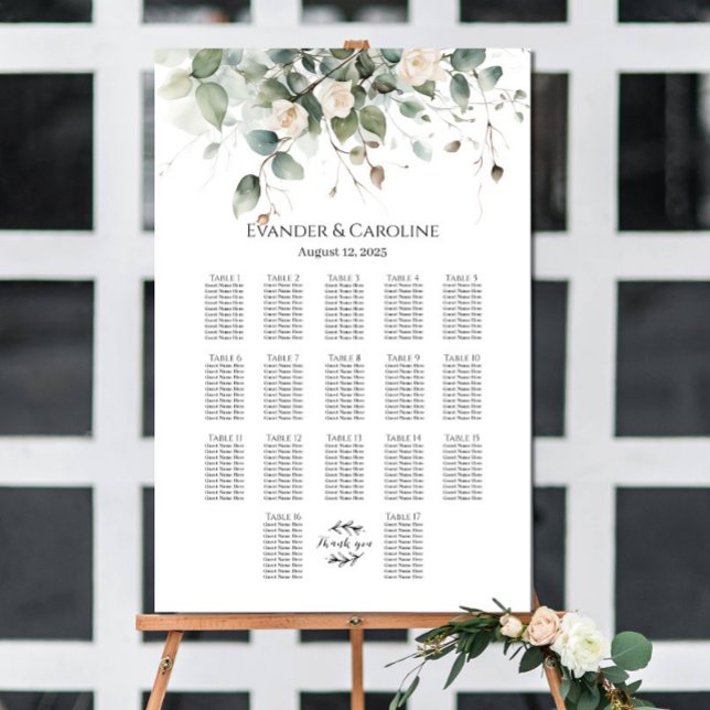 Póster Gráfica de asientos para bodas y rosas 17 tablas (Subido por el creador)