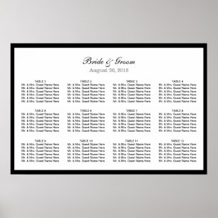 Póster Gráfica de asientos simple y simple del Boda de bo