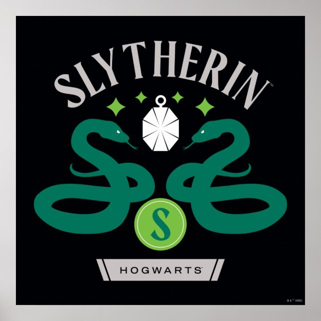 Póster Gráfica de bloqueo de serpiente doble SLYTHERIN™ H (Frente)