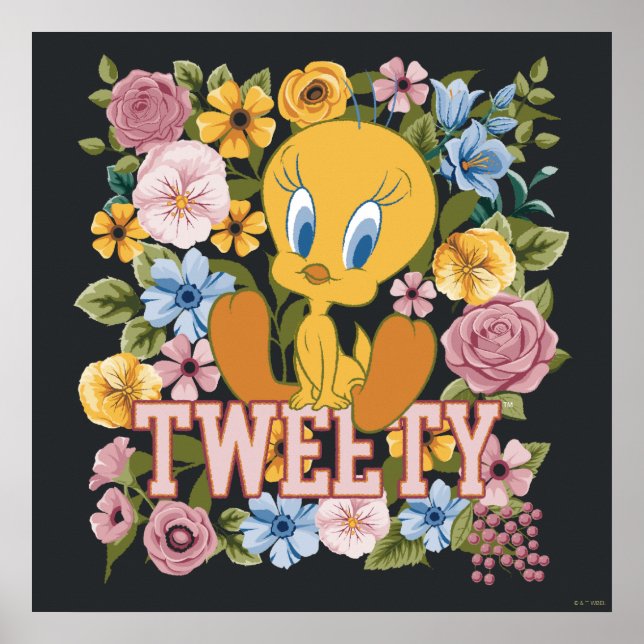 Póster Gráfica de Bordado Floral TWEETY™ (Frente)