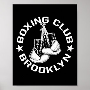 Póster Gráfica De Boxeo De Brooklyn Glove Club Para Un Bo