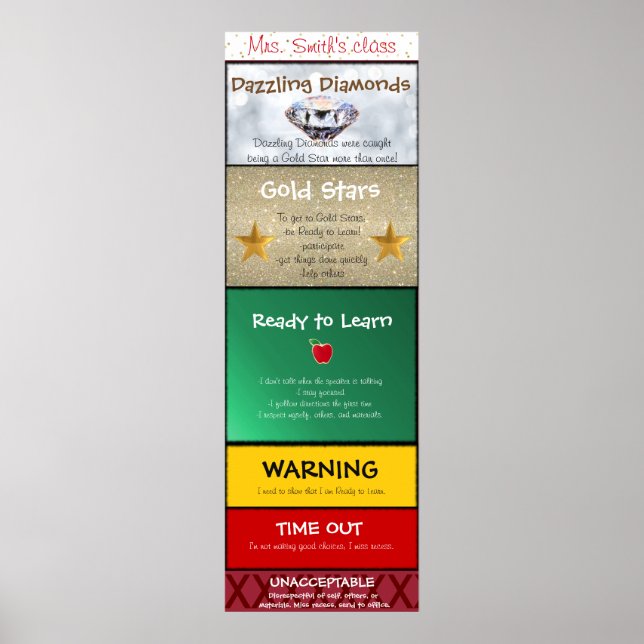 Póster Gráfica de clips en aula (Frente)