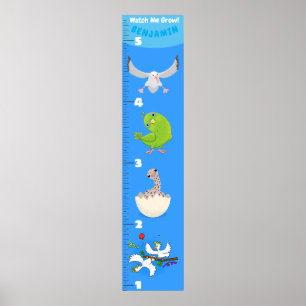 Póster Gráfica de crecimiento de pájaros graciosos