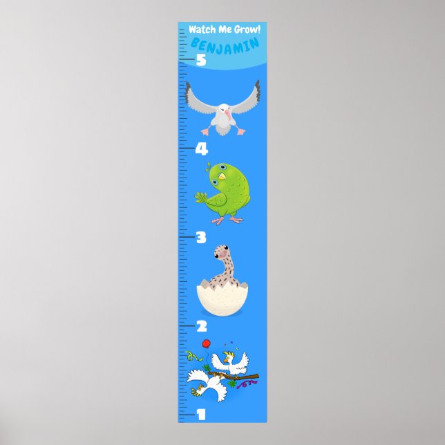 Póster Gráfica de crecimiento de pájaros graciosos (Frente)