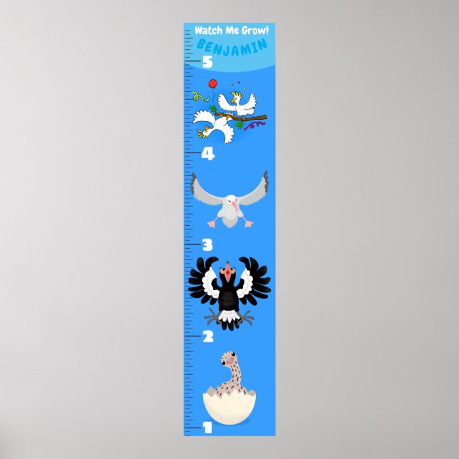 Póster Gráfica de crecimiento de pájaros graciosos (Frente)