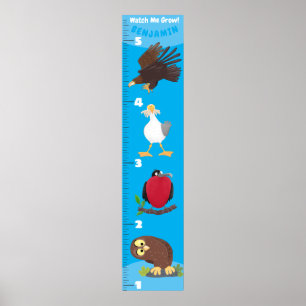 Póster Gráfica de crecimiento de pájaros graciosos