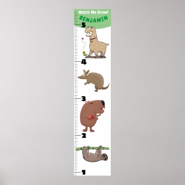 Póster Gráfica de crecimiento de personalizados de animal (Frente)