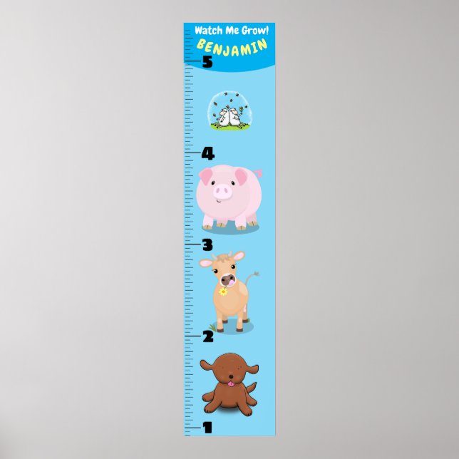 Póster Gráfica de crecimiento de personalizados de animal (Frente)