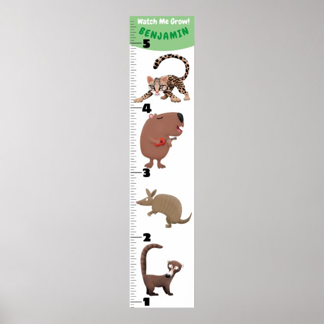 Póster Gráfica de crecimiento de personalizados de animal (Frente)