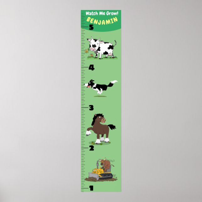 Póster Gráfica de crecimiento de personalizados de animal (Frente)
