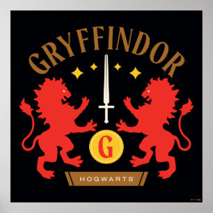 Póster Gráfica de doble león de la casa GRYFFINDOR™