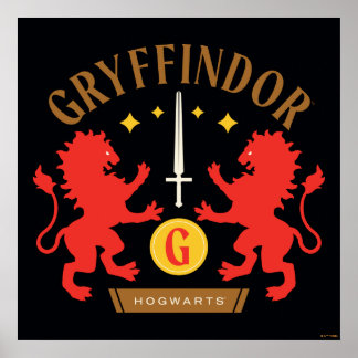 Póster Gráfica de doble león de la casa GRYFFINDOR™