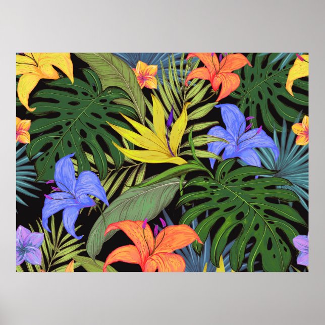Póster Gráfica de flor tropical Hawai Aloha (Frente)
