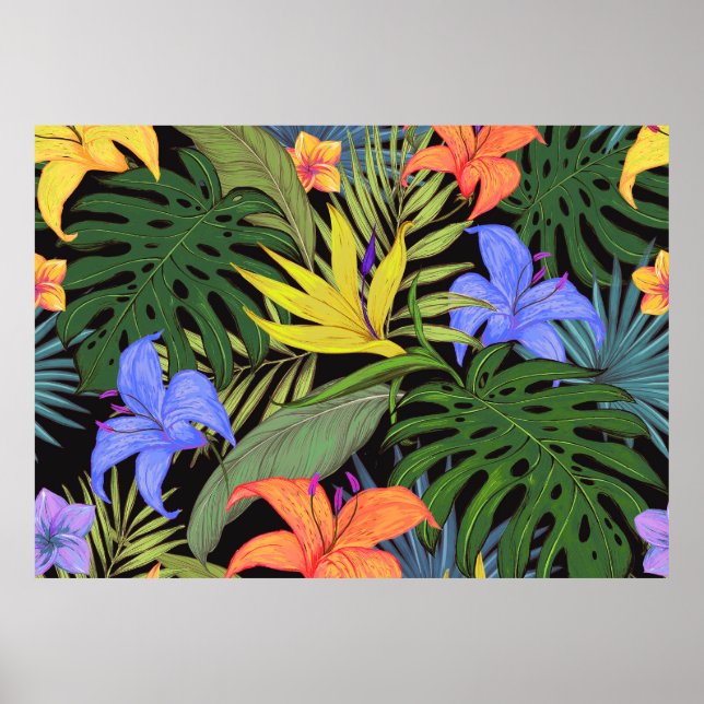 Póster Gráfica de flor tropical Hawai Aloha (Frente)