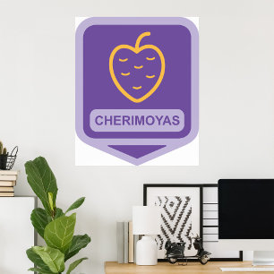 Póster Gráfica de frutas Cherimoya única personalizable