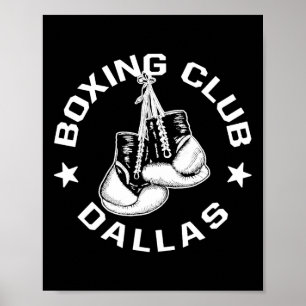Póster Gráfica De Guantes De Boxing Club Dallas Para Un L