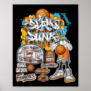 Póster Gráfica de Ilustracion al estilo del graffiti de b