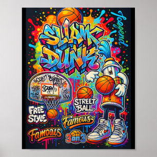 Póster Gráfica de Ilustracion al estilo del graffiti de b