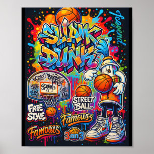 Póster Gráfica de Ilustracion al estilo del graffiti de b