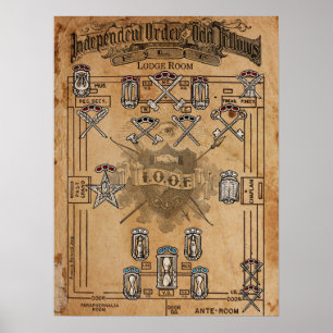 Póster Gráfica de joyas de lodge de compañeros impares