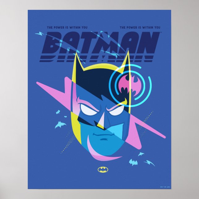 Póster Gráfica de la cabeza de la luz Batman para siempre (Frente)