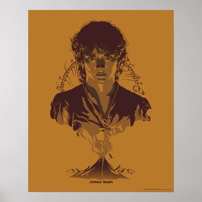 Póster Gráfica de la inscripción Tengwar de FRODO™ MOUNT  (Frente)
