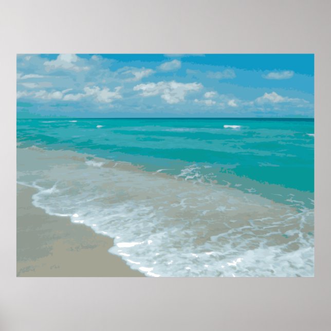 Póster Gráfica de la vista de playa de relajación extrema (Frente)
