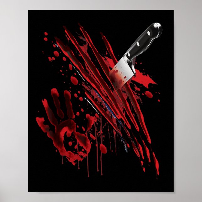 Póster Gráfica de manchas sangrientas en sangre manchada (Frente)