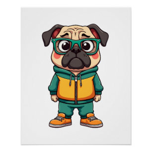 Póster Gráfica de moda callejera de dibujos animados de p