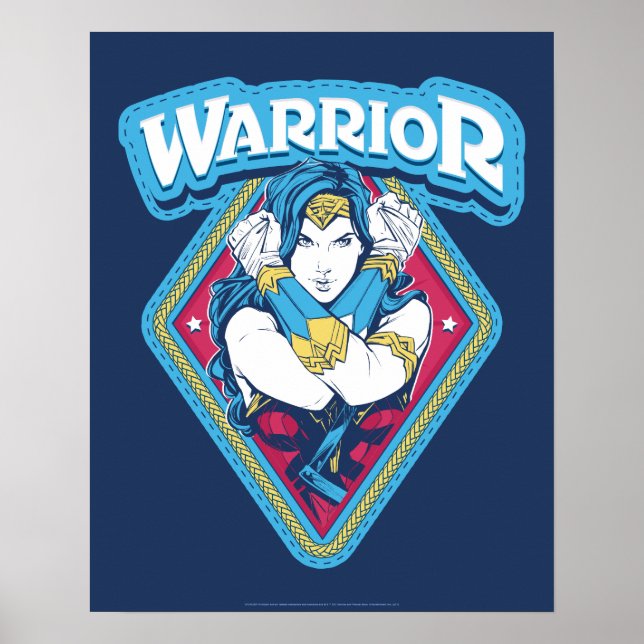 Póster Gráfica de mujer guerrera maravilla (Frente)