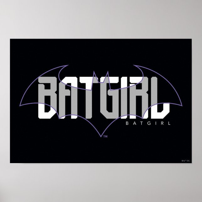 Póster Gráfica de nombre de alta tecnología de Batgirl (Frente)