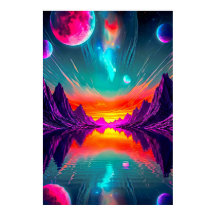 Gráfica de paisaje de planeta alienígena Neon Synt