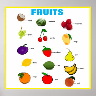 Póster Gráfica del aula de frutas