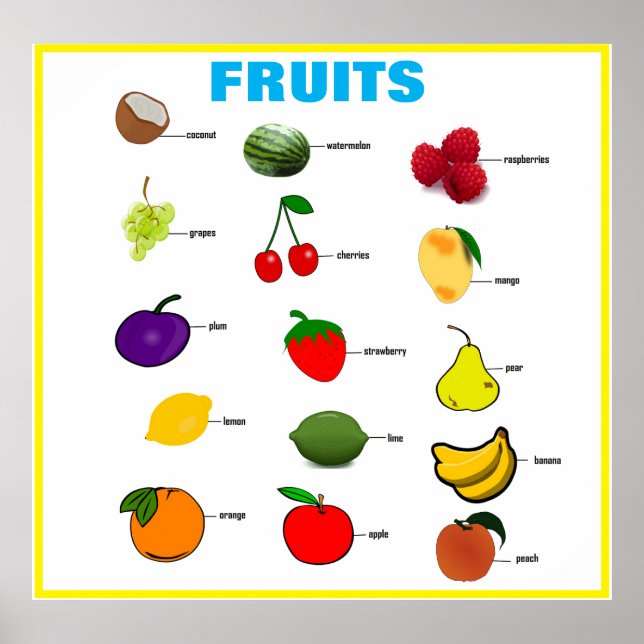 Póster Gráfica del aula de frutas (Frente)