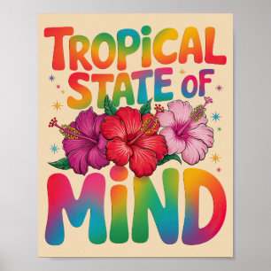 Póster Gráfica del estado tropical de la mente de la play