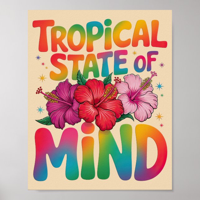 Póster Gráfica del estado tropical de la mente de la play (Frente)