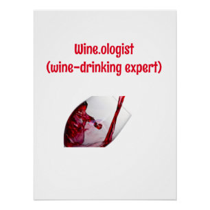 Póster Gráfica divertida de beber vino