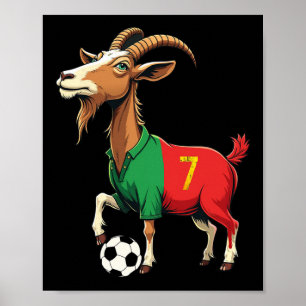 Póster Gráfica divertida de fútbol de cabra hombres mujer
