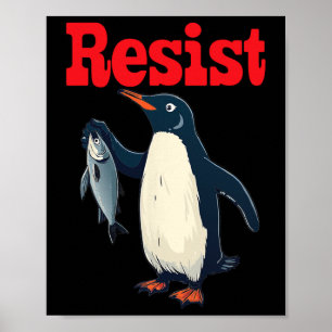 Póster Gráfica divertida de la protesta de Pingüino que r