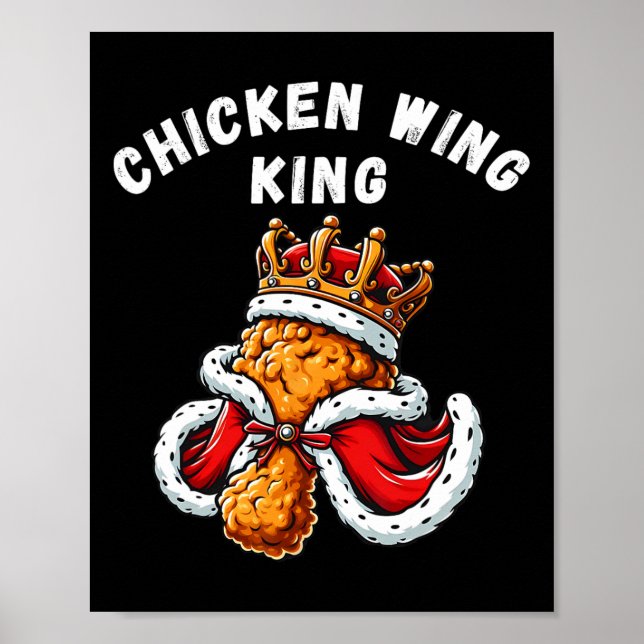Póster Gráfica divertida del ala del pollo del Rey Bbq (Frente)
