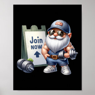 Póster Gráfica divertida del Gimnome Gnome Con TORNILLOS 