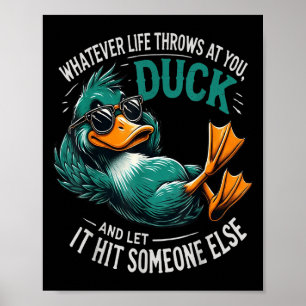 Póster Gráfica divertida del pato Tees masculinos cita gr