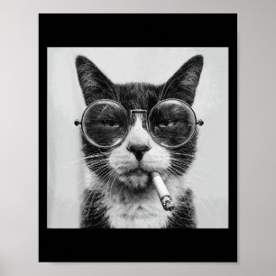 Póster Gráfica divertida para fumar gato Adulto Funny _1