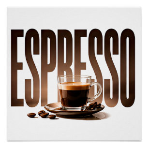 Póster Gráfica editorial de café de lujo espresso