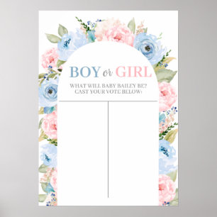 Póster Gráfica floral de niño o Chica, adivina el Poster