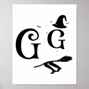 Póster Gráfica Gorra de brujas sacudida Gg Graciosa Hallo